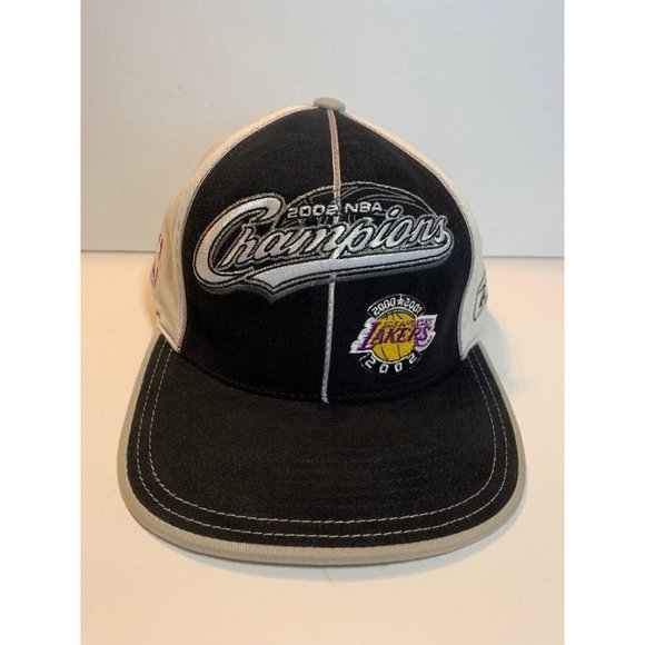 Los Angeles Lakers NBA 2002 Champions Official Reebok Fitted Cap Hat - Size 9 - Picture 1 of 12